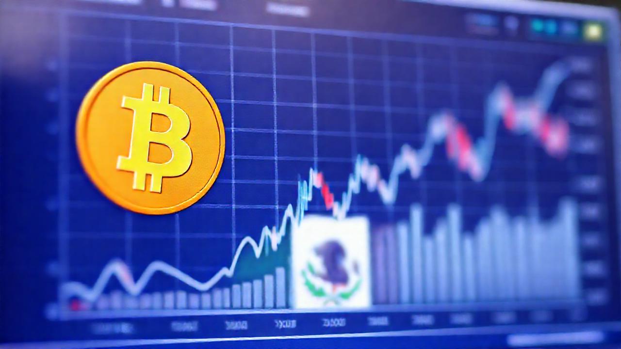 Gráfico digital de Bitcoin educativo en México