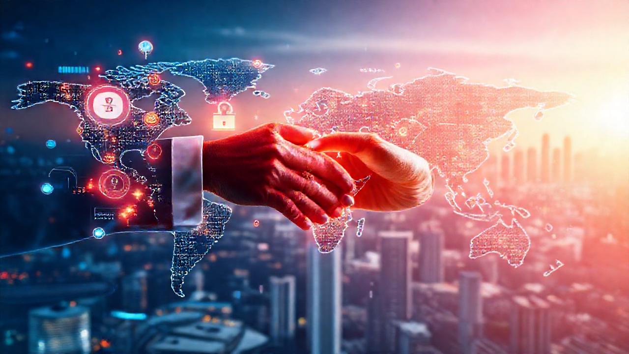 Moneda digital global, intercambio visualmente atractivo