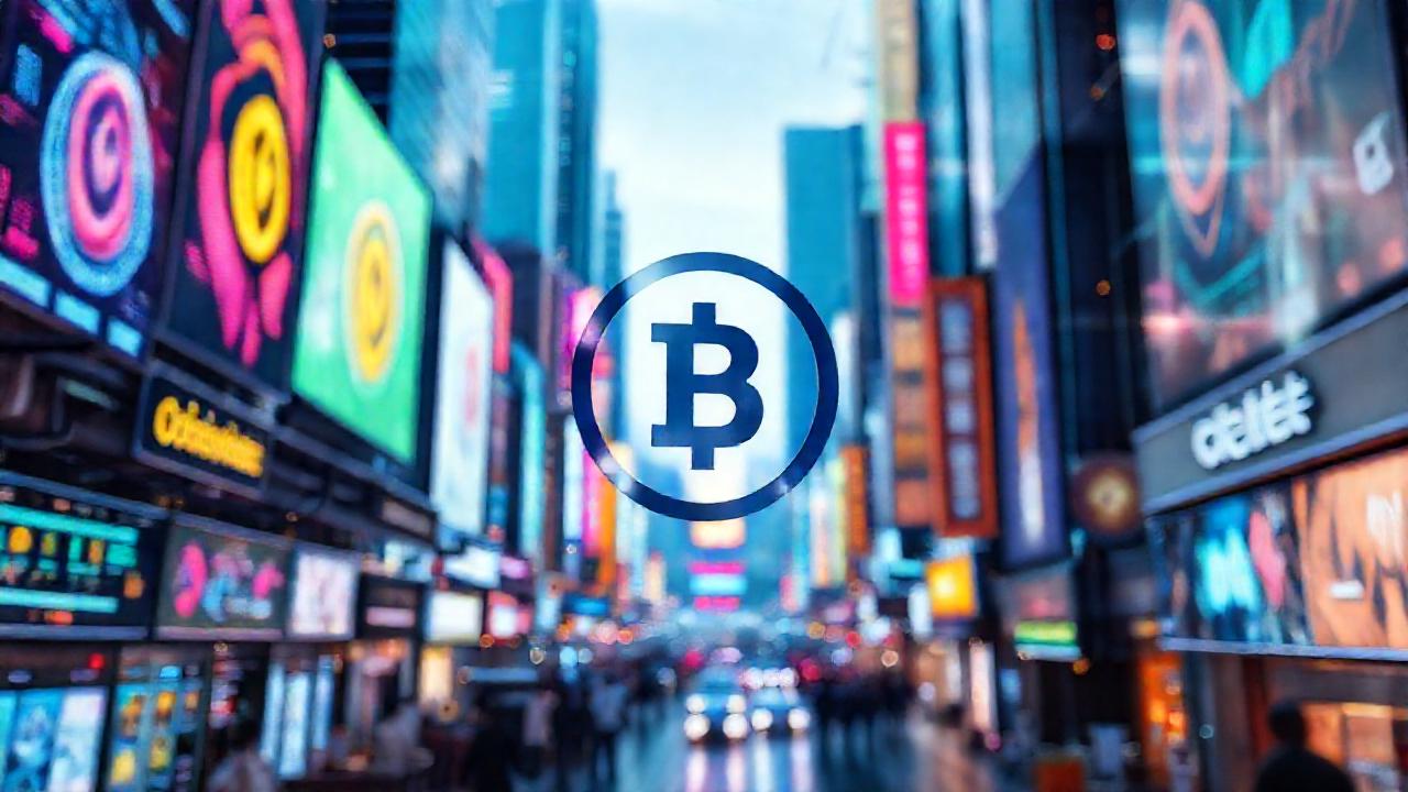 Mercado digital futurista, cripto y colores