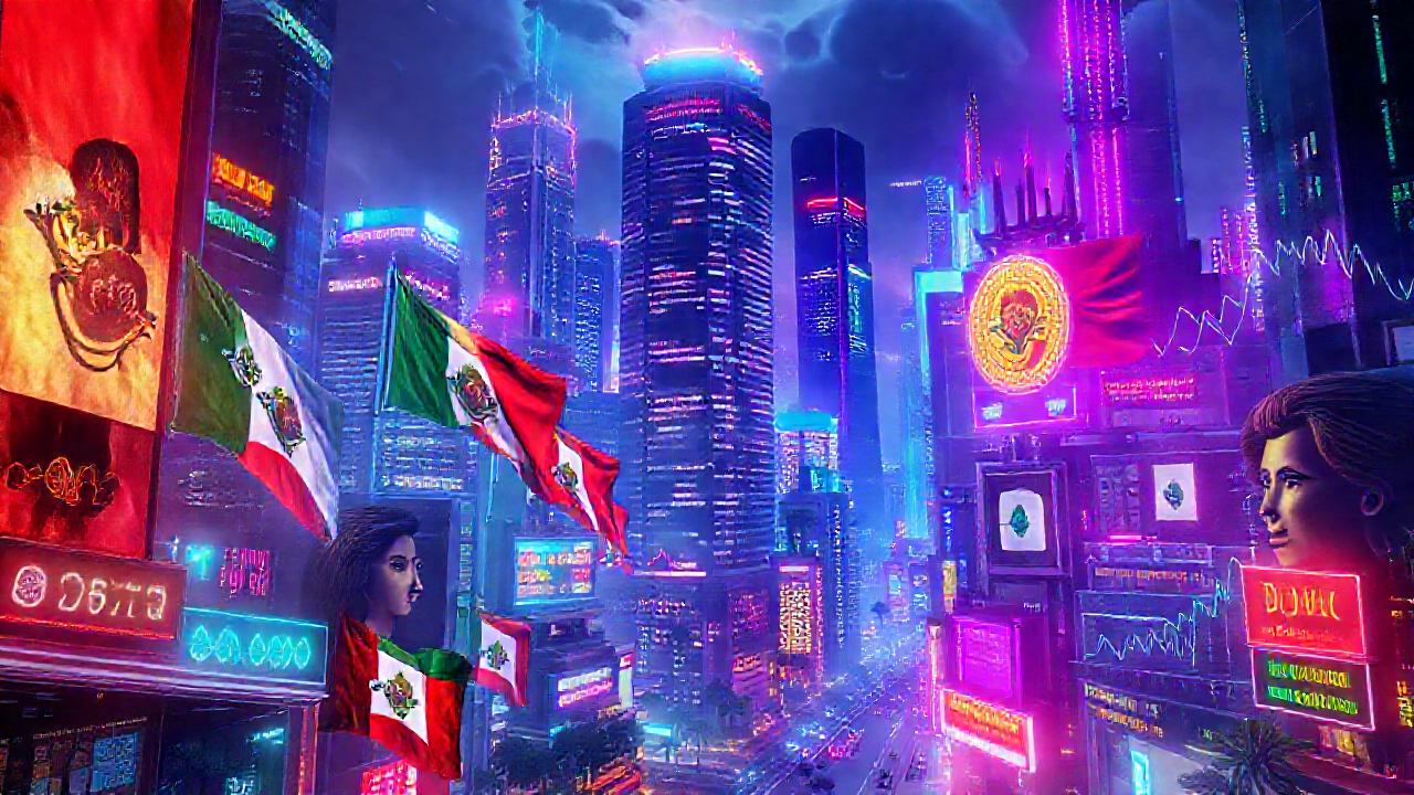 Ciudad futurista digital, diversa y colorida
