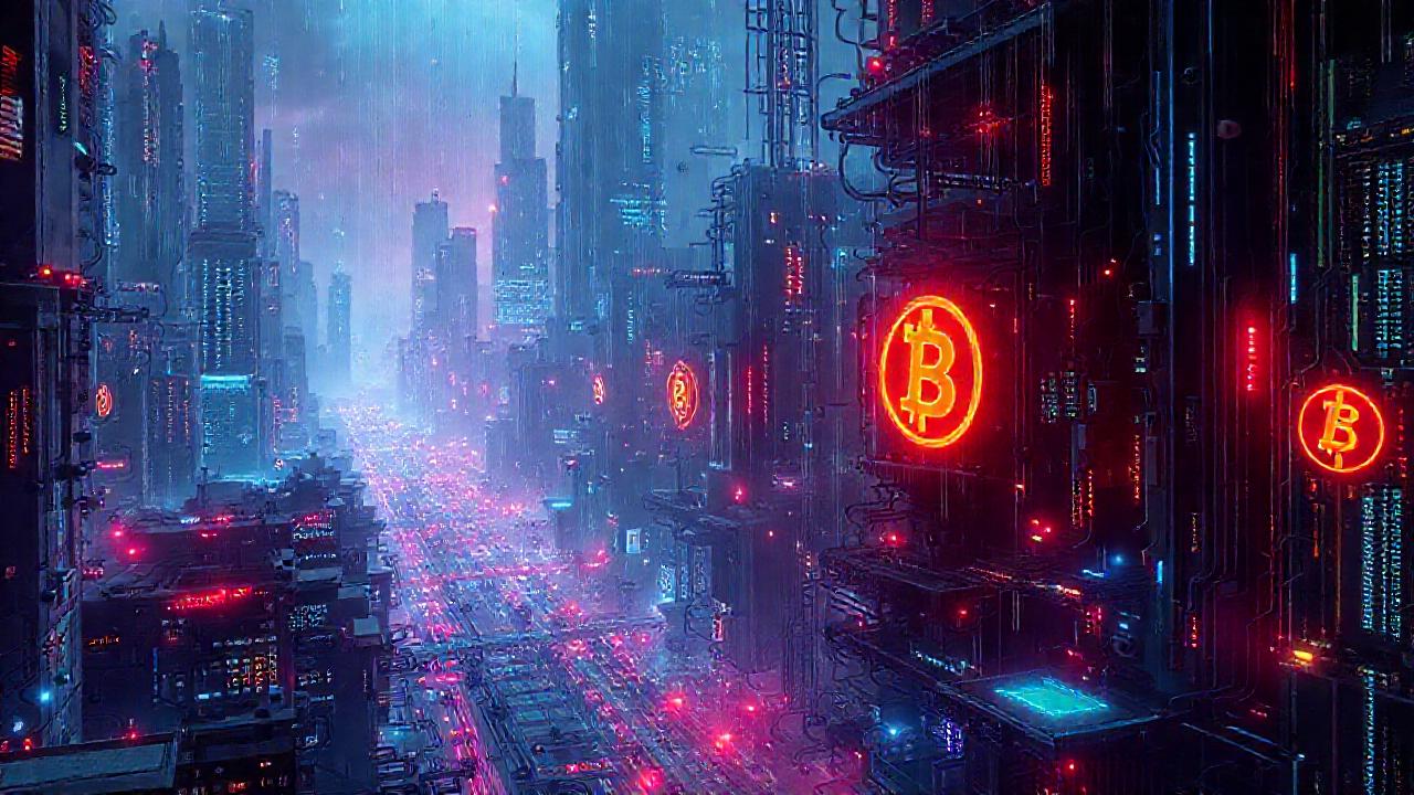 Ciudad cyberpunk digital y compleja