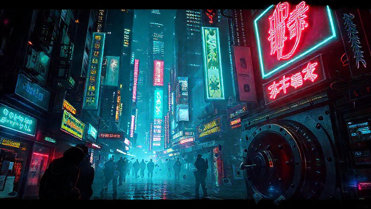Ciudad cyberpunk oscura