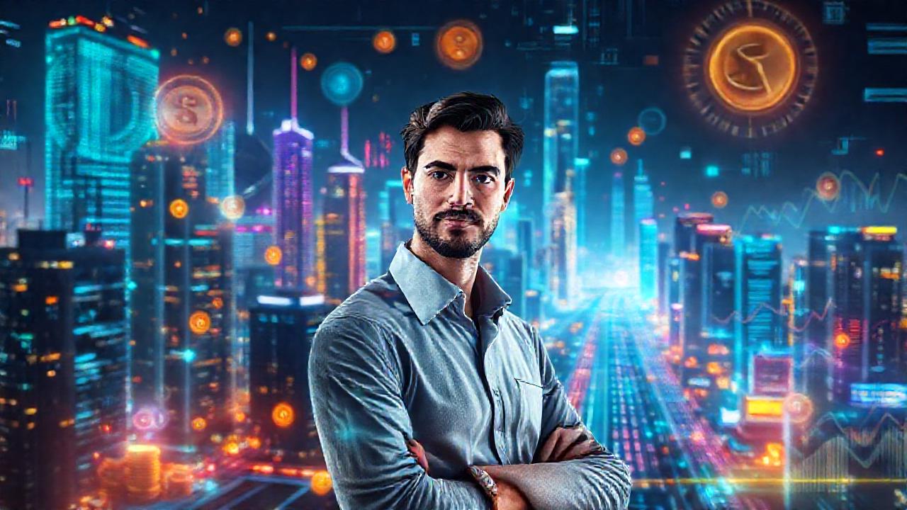 Ciudad futurista de finanzas digitales