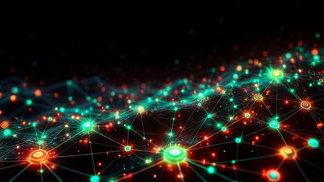 Paisaje digital futurista, datos brillantes y complejos