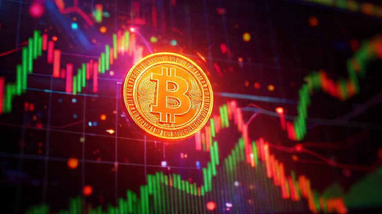 Gráficos digitales de criptomonedas en movimiento
