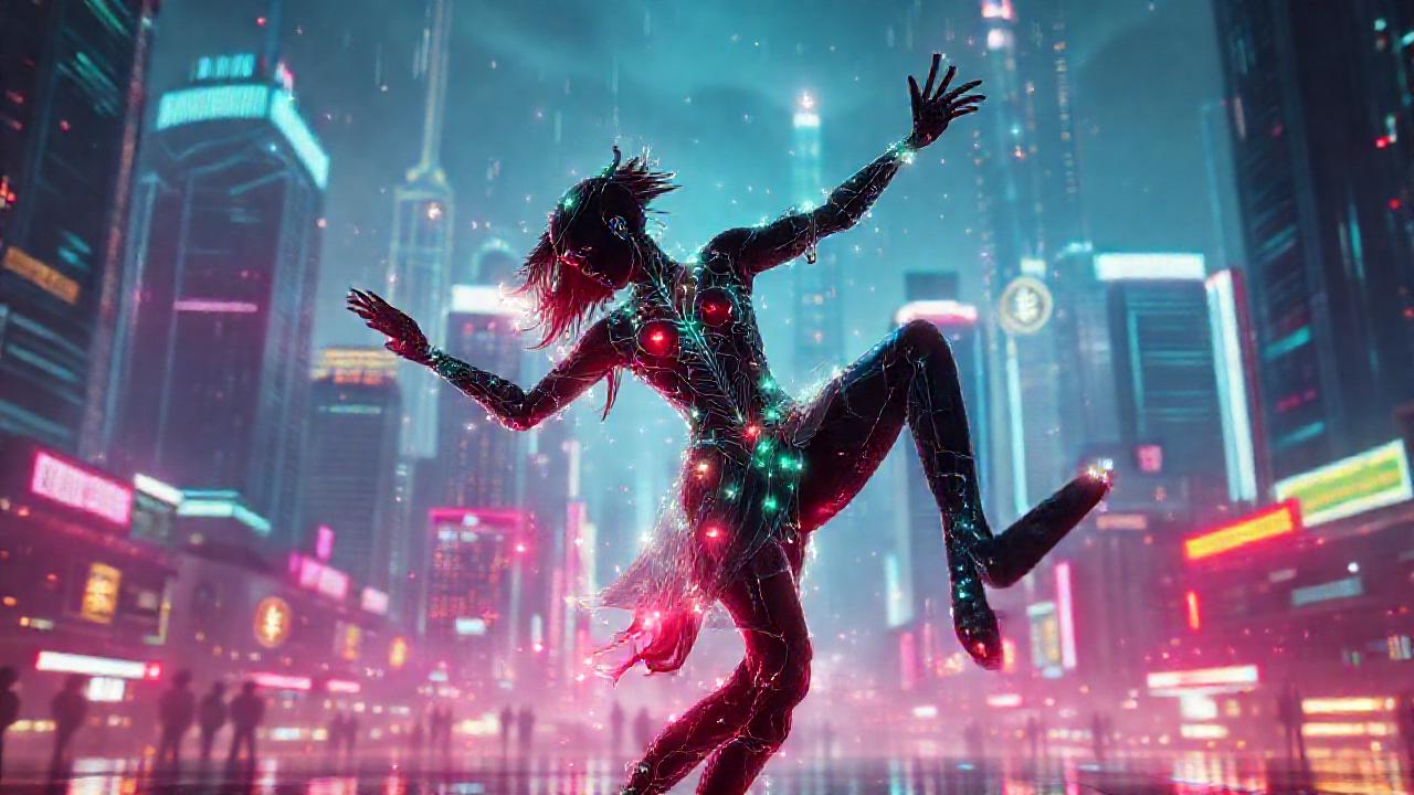 Ciudad futurista holográfica y dinámica