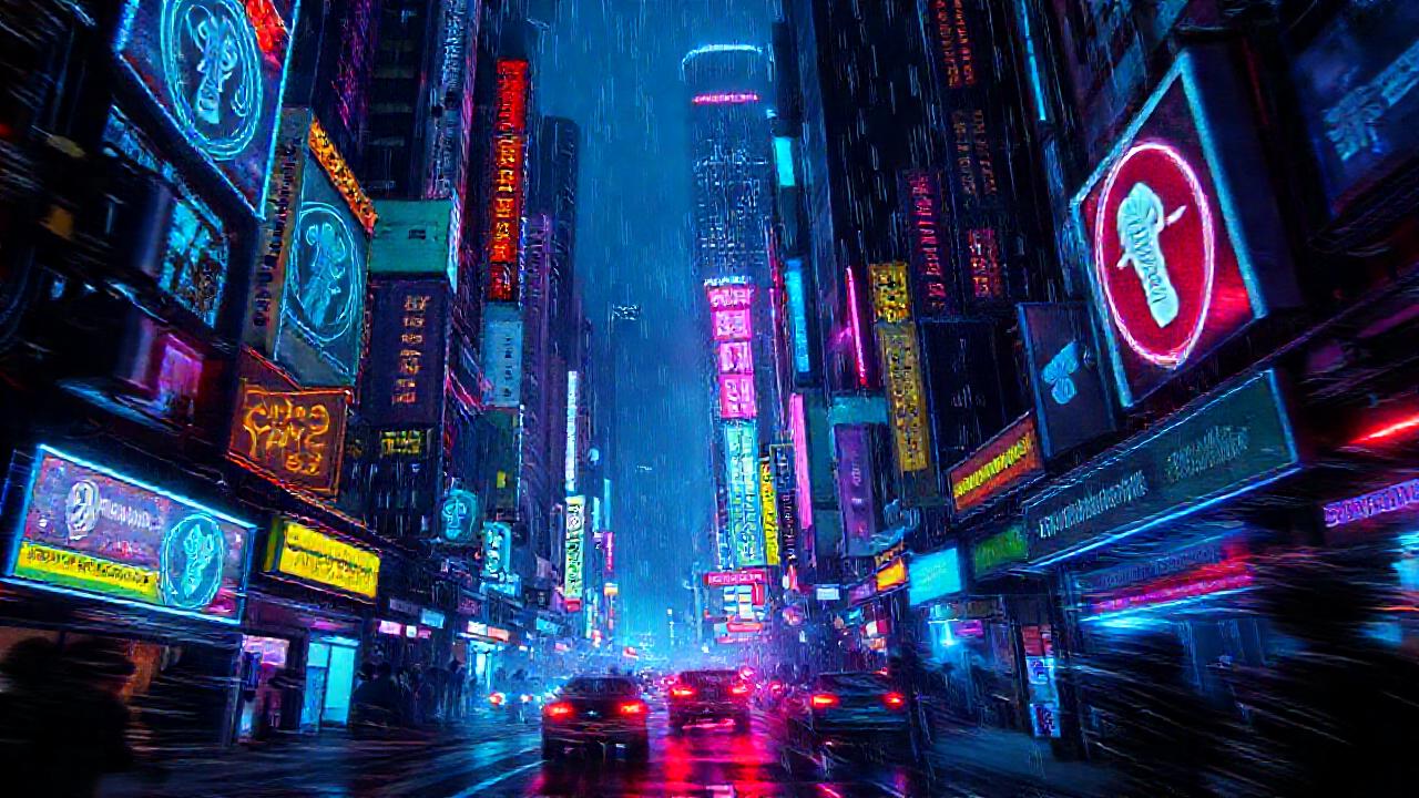 Ciudad cyberpunk futurista y angustiante