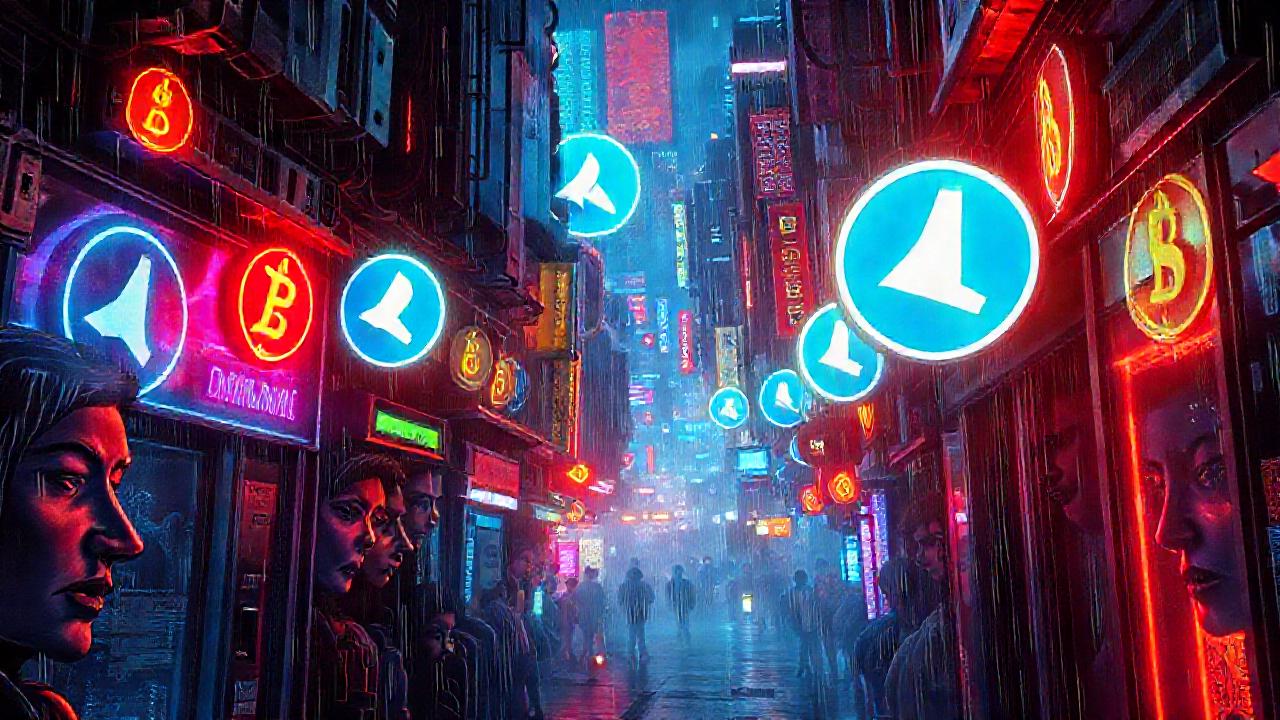 Ciudad cyberpunk vibrante y digitalmente saturada