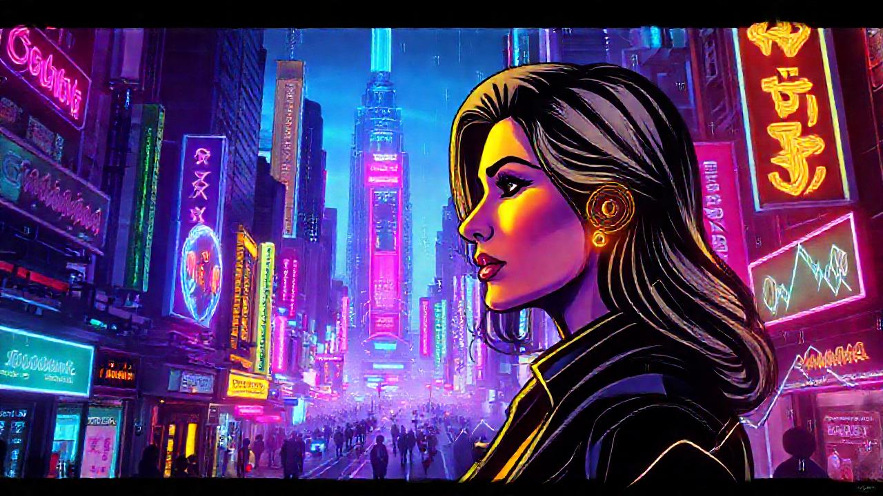 Ciudad cyberpunk digital