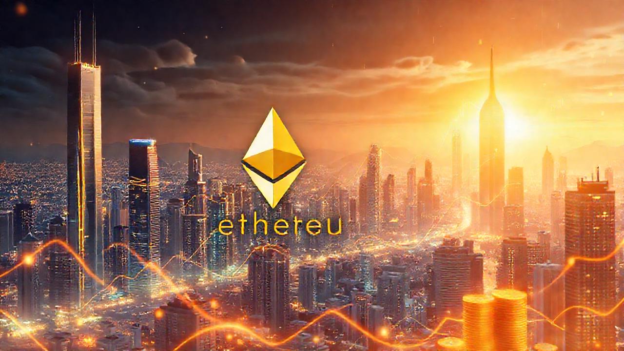 Ciudad futurista: cripto-esperanza brillante y ascendente