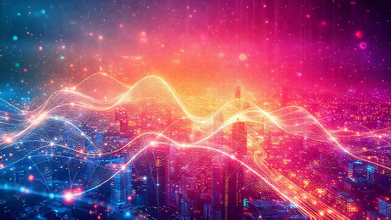 Cripto digital fluye con energía visual