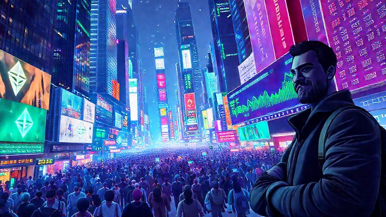 Ciudad futurista, inversión digital y brillante