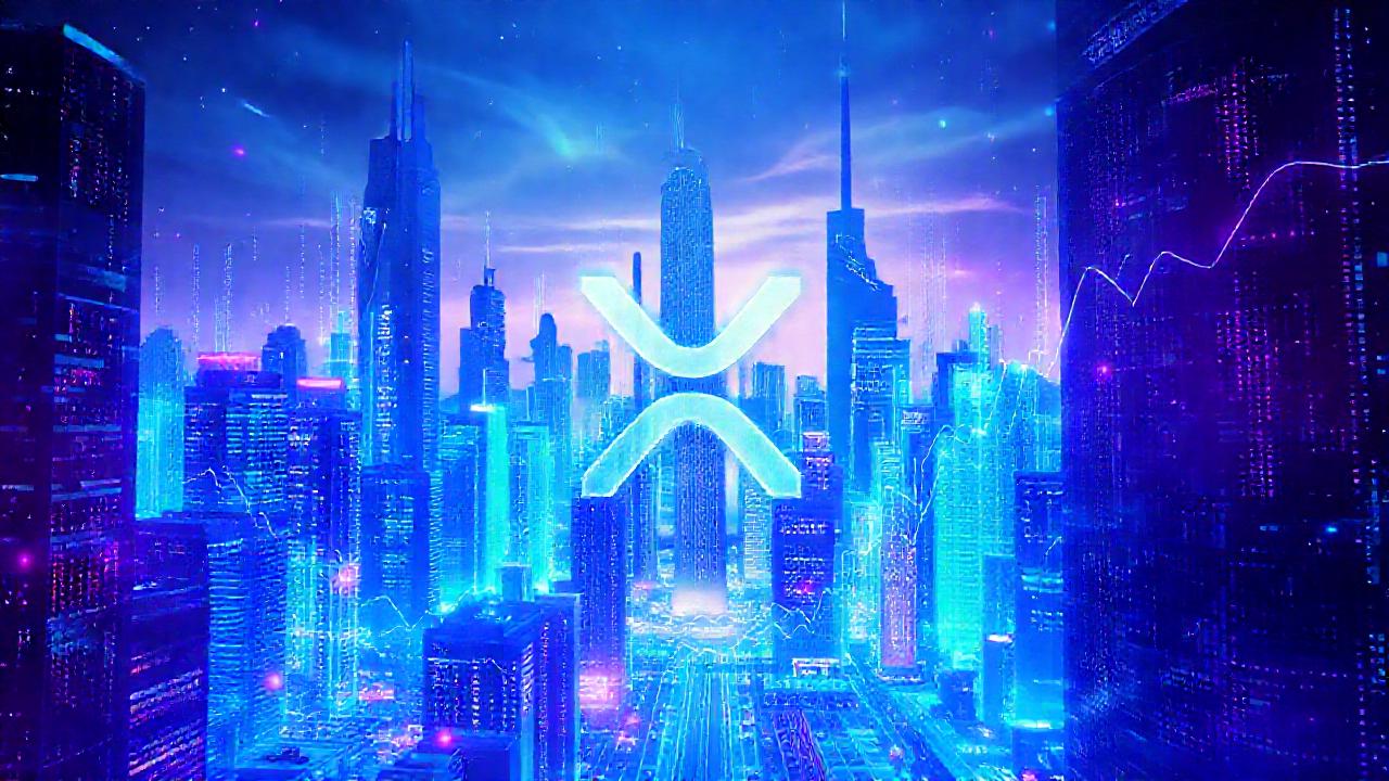 Ciudad futurista digital, XRP y datos