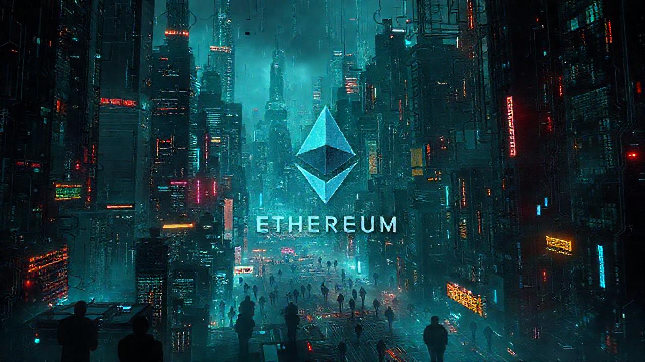 Una ciudad cyberpunk digital y oscura