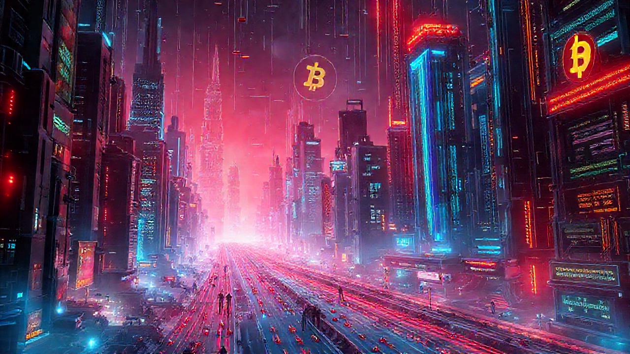 Ciudad futurista: runas brillantes y robots