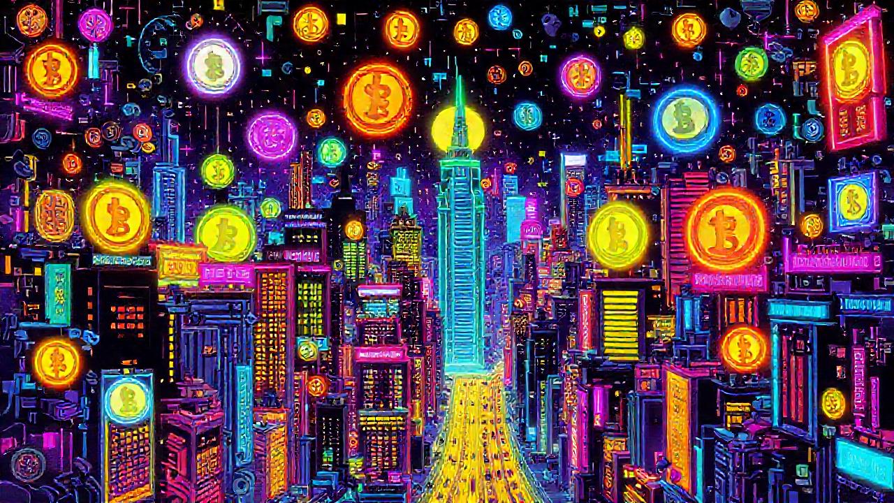 Arte digital de cripto es vibrante y enérgico