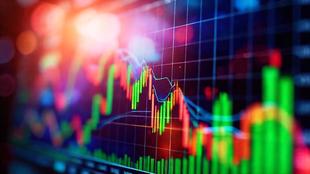 Gráficos financieros digitales vibrantes y dinámicos
