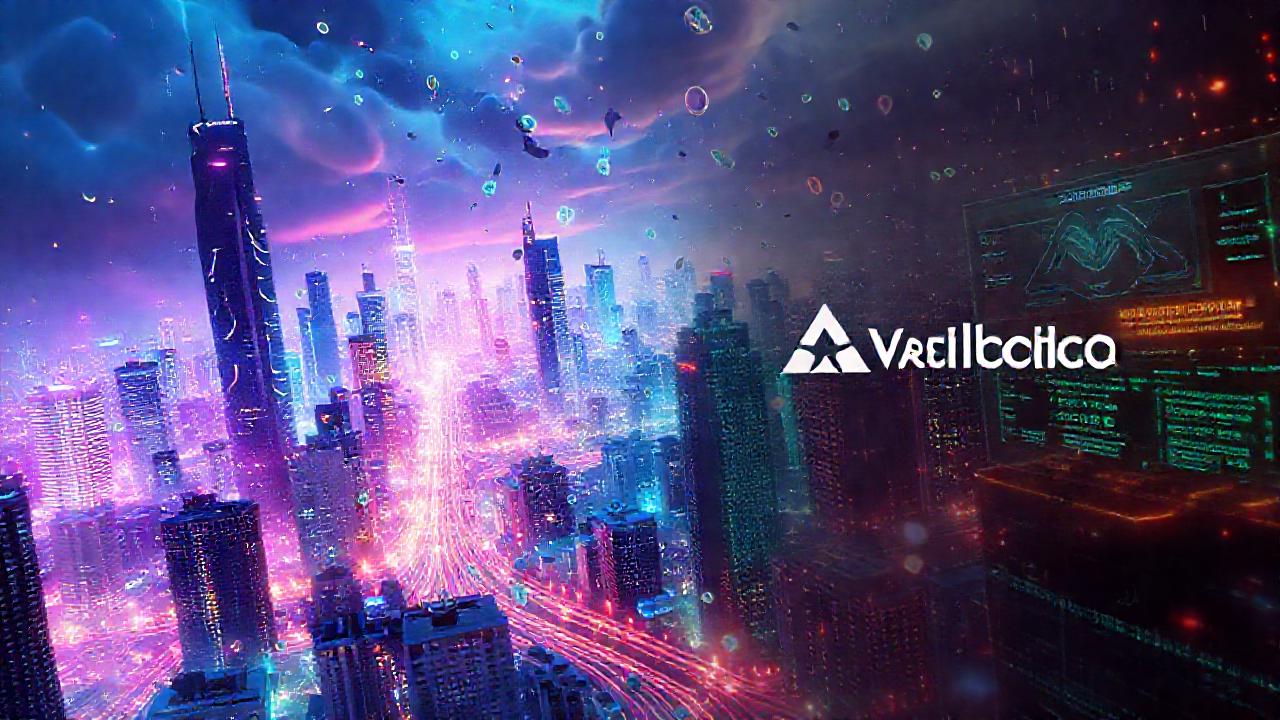 Ciudad futurista, tecnología y moneda digital