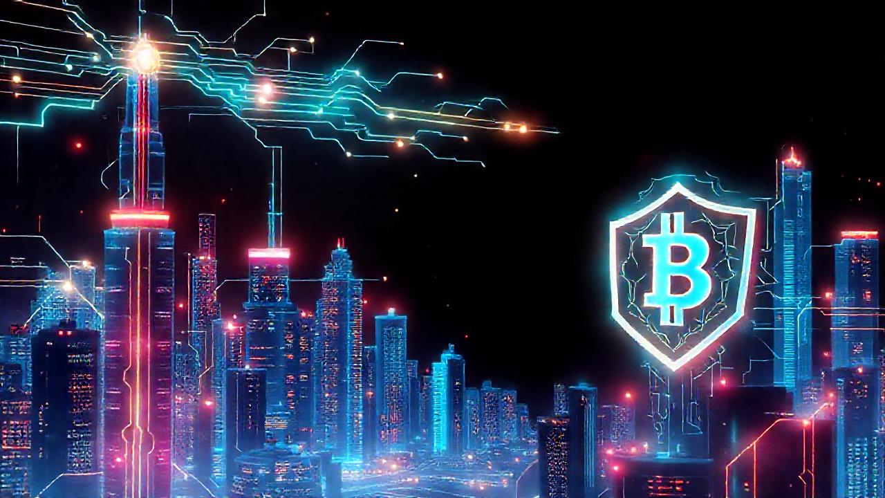 Ciudad futurista, tecnología y seguridad digital