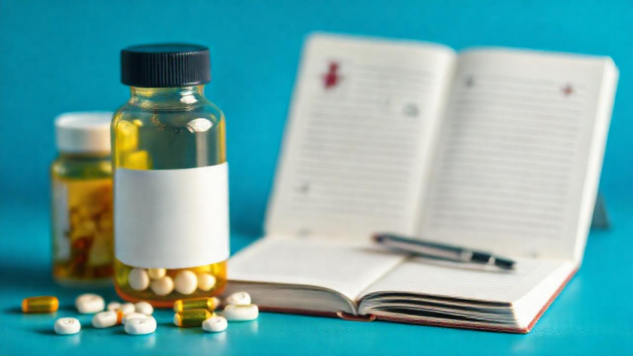 Frasco farmacéutico con diseño profesional