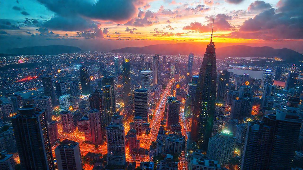 Ciudad futurista: bitcoin