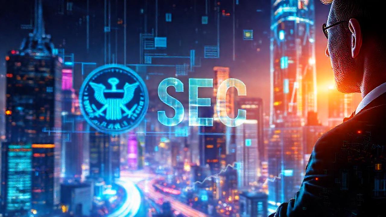 Ciudad futurista: inversión digital brillante