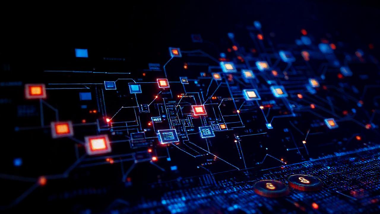 Gráficos de criptomonedas futuristas brillan intensamente