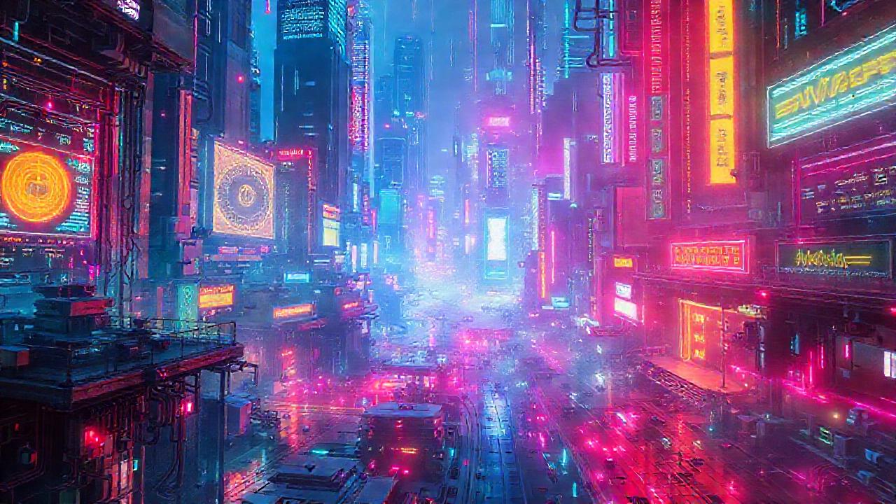 Ciudad cyberpunk digital