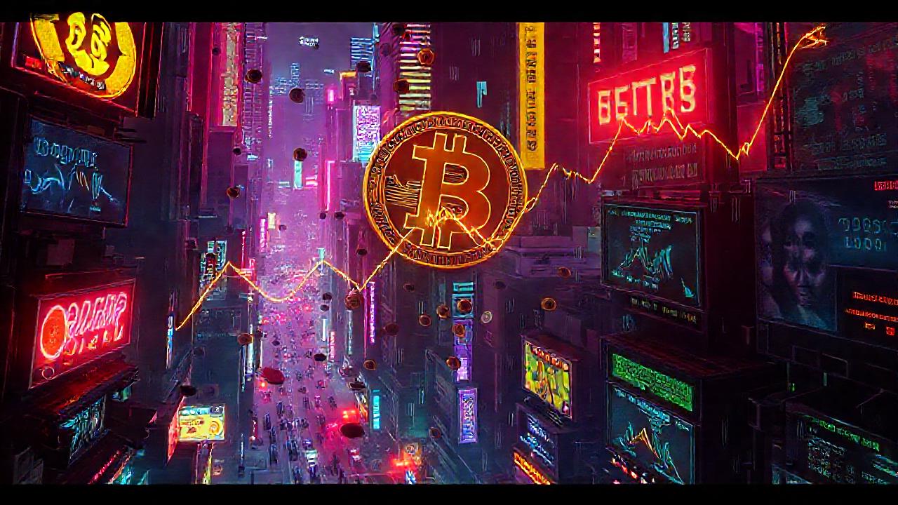 Cyberpunk digital decadencia y volatilidad financiera