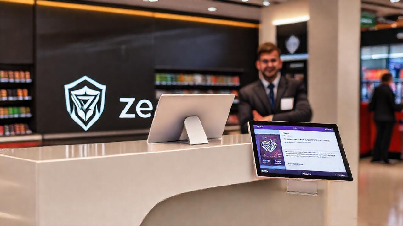 Un mostrador moderno ofrece un servicio digital seguro